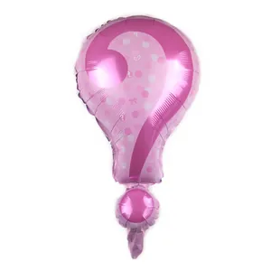 Palloncino in alluminio rosa a punto interrogativo per decorazione festa a tema