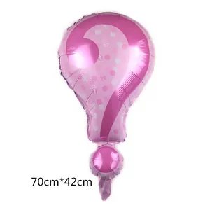 Palloncino punto interrogativo rosa a pois bianchi per festa compleanno 70x42cm