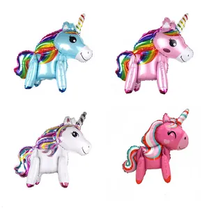 Large Rainbow Unicorn Aluminum Film Balloon 3D Cartoon Animal Foil Balloon For Birthday Party Festival Celebration Decoration