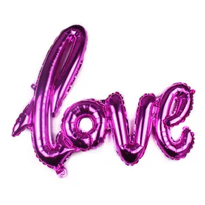 40-inch rose red cursive love script foil balloon for wedding and party decorations