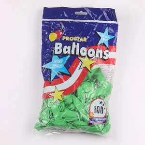 Pack of 100 biodegradable 5-inch green latex balloons for wedding and party decorations