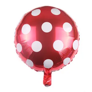 18 inch red polka dot round aluminum foil balloon for birthday party decorations
