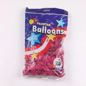 Package of 100 rose red 5-inch latex balloons with biodegradable and helium quality details