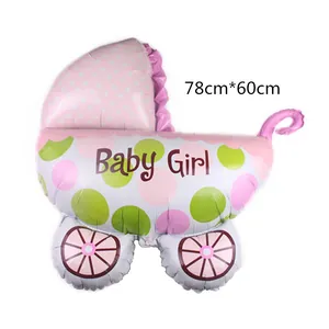Ballon en aluminium en forme de poussette Baby Girl pour fête prénatale et décor