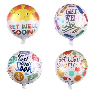 Get Well Soon Aluminum Foil Balloon Round Mylar Balloon For Hospital Patient Visiting Home Party Decoration Gift