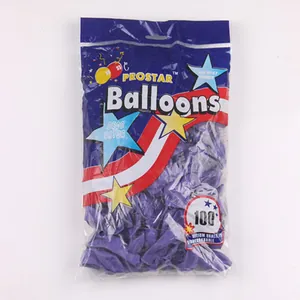 Deep purple 5-inch latex balloons in clear blue bag for party and wedding decoration
