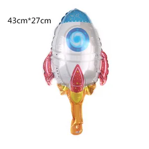 Mini rocket shape aluminum foil balloon for birthday party decor, size 43cmx27cm