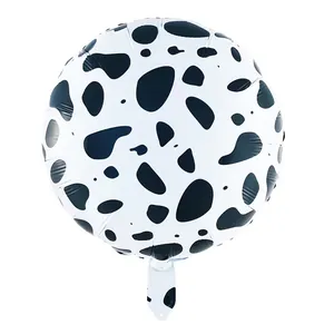 Ballon gonflable rond en aluminium avec motif vache pour décoration de fête estivale