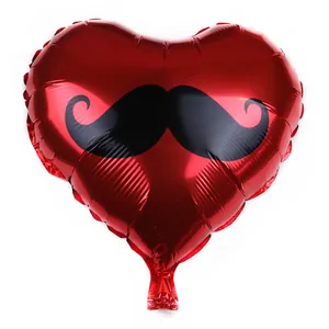 Heart Shaped Mustache Aluminum Foil Balloon Cartoon Red Party Balloon For Birthday Valentine's Day Wedding Festival Decor