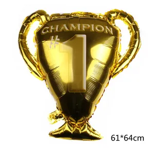 Gold Champion Trophy Shaped Aluminum Film Balloon Foil Balloon For Sports Party Graduation Wedding Celebration Decorations