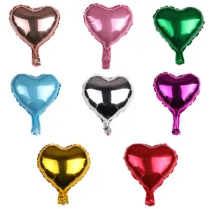 Metallic Heart Shaped Foil Balloon Glossy Mylar Mirror Balloons For Wedding Birthday Party Valentine Day Decoration