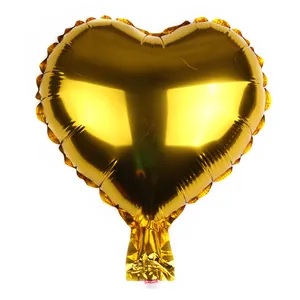 Glossy gold heart-shaped aluminum foil balloon for birthday and wedding party decorations