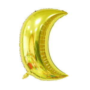 Ballon lune en aluminium doré de 36 pouces avec éclat métallique pour décoration