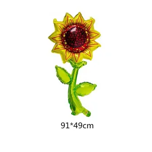 Palloncino in alluminio a girasole per decorazioni di feste di compleanno 91x49cm