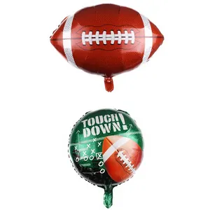 American Football Rugby Aluminum Foil Balloons Sports Party Decorations Touchdown Champion Mylar Balloons For Game Day Celebration
