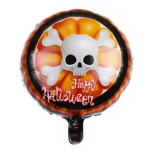 Ballon en aluminium Happy Halloween 18 pouces avec crâne pour décoration de fête