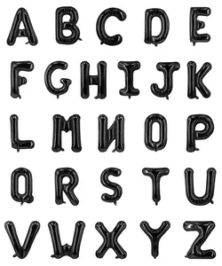 Lot complet de ballons alphabet noirs de A à Z pour décorations de fête