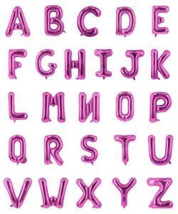 Lot complet de 26 ballons alphabet en aluminium rouge rose A-Z pour décoration de mariage