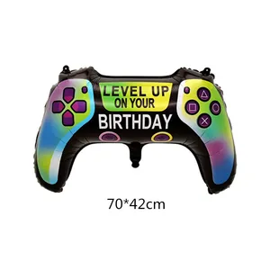 Level Up gaming controller foil balloon for birthday party decorations, 70x42cm