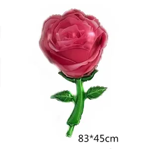 83*45cm Red rose flower foil balloon for birthday party decorations and events
