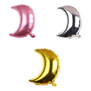 Moon Shaped Aluminum Film Balloon Metallic Foil Mylar Balloon For Birthday Wedding Party Decoration