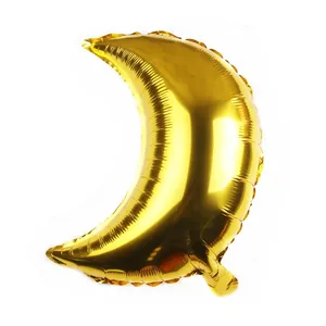 18-inch glossy gold crescent moon foil balloon for birthday party and holiday decorations