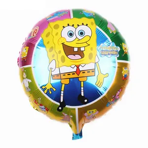 Globo redondo de papel de aluminio de Bob Esponja para decoración de fiestas infantiles