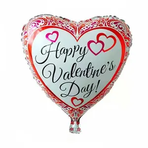 Hartvormige Happy Valentine's Day ballon met bloemmotieven voor een romantisch feest