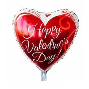 18 inch rode hartvormige folieballon voor Valentijnsdag met Happy Valentine's Day tekst