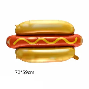 Folienballon in Hot-Dog-Form für Grillpartys im Freien, Größe 72x59 cm für Dekoration
