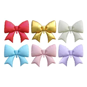 Large Bow Knot Aluminum Foil Balloon Matte Metallic Finish Heart Polka Dot Balloon For Birthday Party Wedding Decor