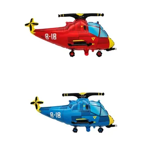 Globos de helicóptero de aluminio azul y rojo para decoración de fiestas de cumpleaños