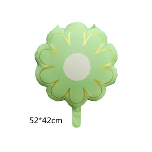 Mint green daisy aluminum foil balloon for party decoration, flower shape 52x42cm