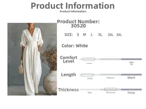 Detail of off-white off-shoulder jumpsuit showing high waist and wide-leg design