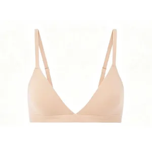 Bralette triangle sans couture de couleur chair avec bretelles fines réglables