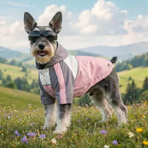 Pet Waterproof Dog Jacket Hooded Windproof Reflective Raincoat Color Block Outdoor Puppy Cat Small Dog Outdoor Clothing