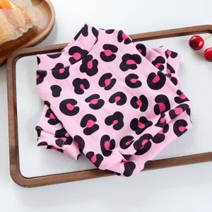 Maglione leopardato rosa per animali domestici in maglia a coste per cani piccoli