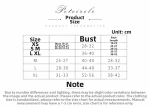 Detailed size chart for rainbow unicorn pet clothes showing neck, chest and length measures