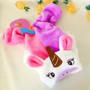 Rainbow unicorn pet onesie costume in soft plush flannel for dogs and cats