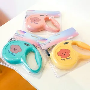 Retractable Pet Leash Automatic Extensible Dog Lead For Small Medium Dogs With Cartoon Patterns Outdoor Walking Traction Rope Ergonomic Handle