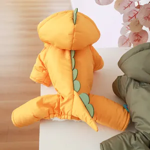 Detail of warm dinosaur pet coat featuring soft sherpa lining and creative dorsal spines