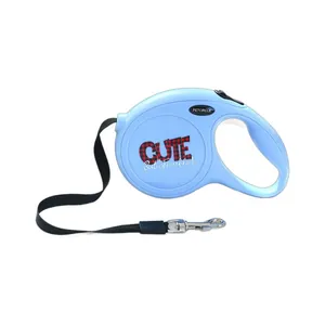 Laisse rétractable bleue PETCIRCLE avec motif mignon pour petits et grands chiens