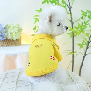 Chemise Polo Pour Chien Chat Broderie Ours Nautique Ancre Bouée Deux Jambes Respirant Vêtements Été Pour Petits Moyens Chiens Chats