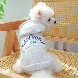 Casual Pet Hoodie For Small Medium Dogs Cats Hooded Sweatshirt With Embroidery Lettering Soft Polyester Pet Clothing