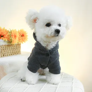Solid dark grey pet hoodie for dogs and cats with hood and pocket design
