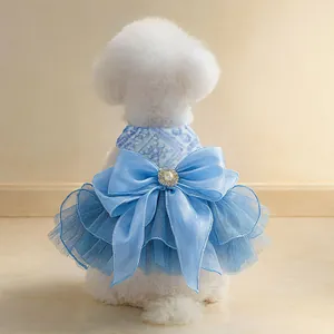 Pet Dog Cat Princess Dress Sequin Tutu Skirt For Small Dogs Cats Puppy Wedding Party Easter St Patrick Day Dog Clothes