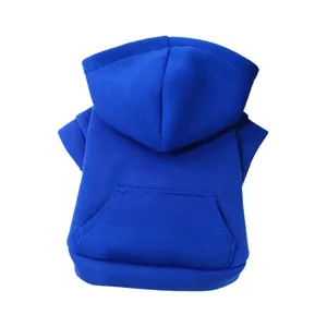 Royal blue pet hoodie with kangaroo pocket and hood for dogs and cats in cotton blend