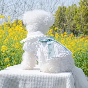 Robe en Dentelle Douce pour Chiens Jupe Princesse pour Petits Animaux Vêtements en Denim Floral Respirants pour Chiots