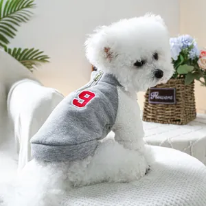 Sweat à Capuche pour Chien Chat Manches en Polaire Contrastées Demi Fermeture Éclair Veste de Sport Chaude pour Petits Moyens Chiens Vêtements chiot