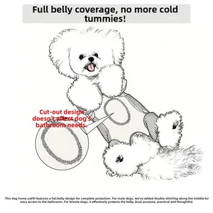Détail d'un body pour animaux avec doubles coutures découpables pour chiens et chiennes